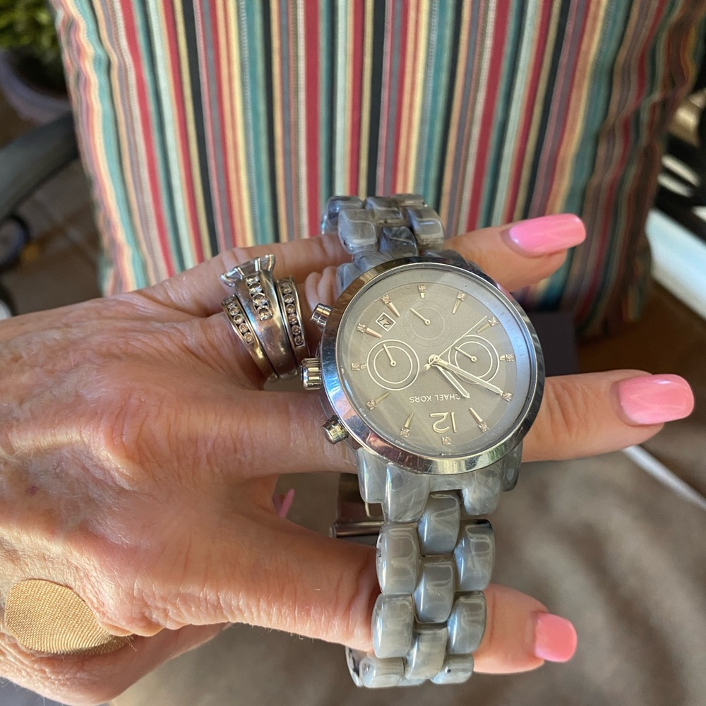 Michael Kors blue grey acrylic watch